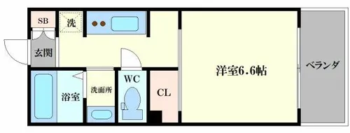 ル・パルトネール難波【202号室】の間取り