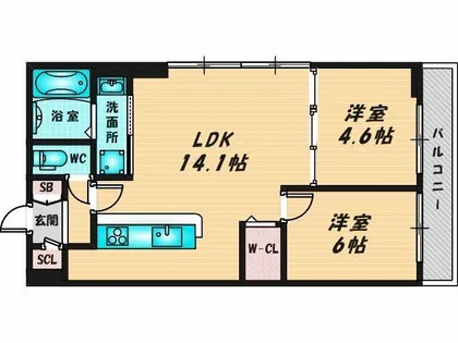 アイビー俊徳道【1階】の間取り