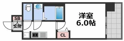 アドバンス大阪クラージュ【7階】の間取り