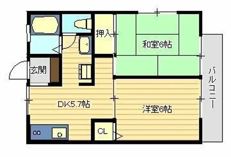 ハイツ中島【202号室】の間取り