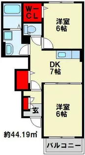 エール湯川 A棟【1階】の間取り