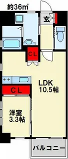 PROTO CITY 戸畑【206号室】の間取り