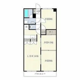湯川マンション鳳【3階】の間取り