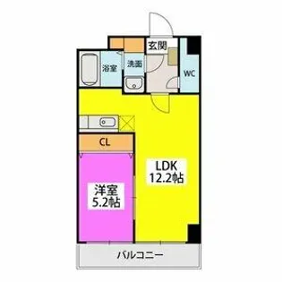 グロワール高宮【4階】の間取り