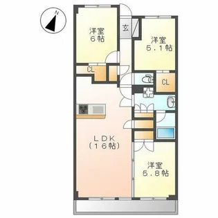 ザ・パークハウス名古屋【16階】の間取り