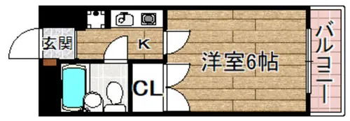 ハイツオーキタ土橋【1階】の間取り