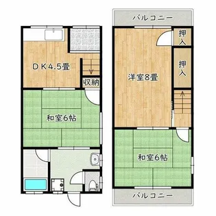 大阪府松原市河合3丁目【テラスハウス】の間取り