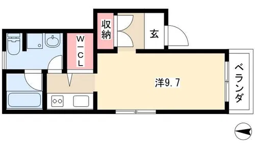 フラット矢田南【3階】の間取り