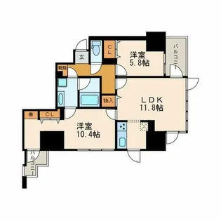 プレミアムコート葵【12階】の間取り