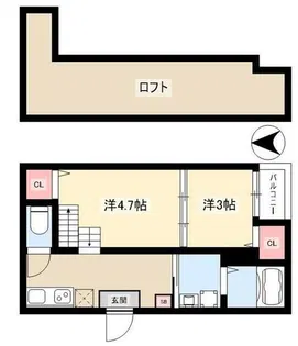 Reveur Ametrine【102号室】の間取り