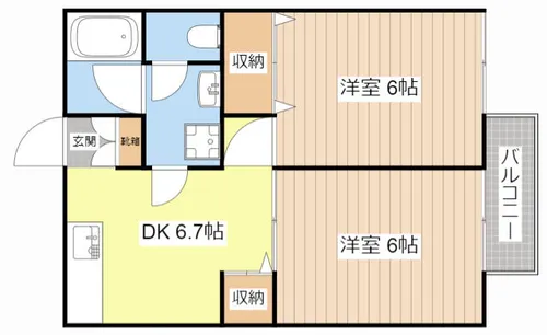 御園ハイツⅡ【2-C号室】の間取り
