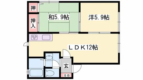 ディアス北新在家【A101号室】の間取り