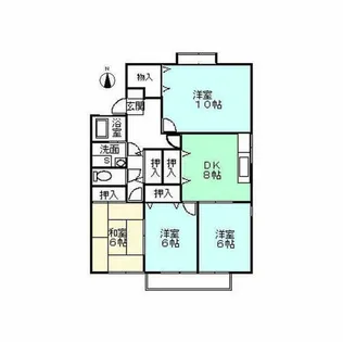 ルミエール島間A棟【201号室】の間取り