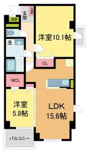 エアリーヒルズ芦屋【7階】の間取り