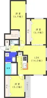 グランカルム円山公園【3階】の間取り