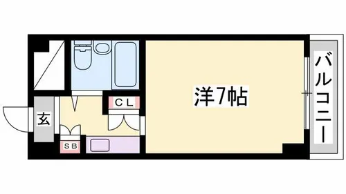 飾磨中村コーポ【c-8号室】の間取り