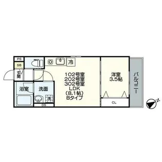 愛知県名古屋市瑞穂区内浜町【アパート】の間取り