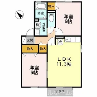 GREEN STAGE【1階】の間取り