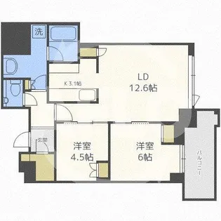 ブランズタワー梅田North【46階】の間取り
