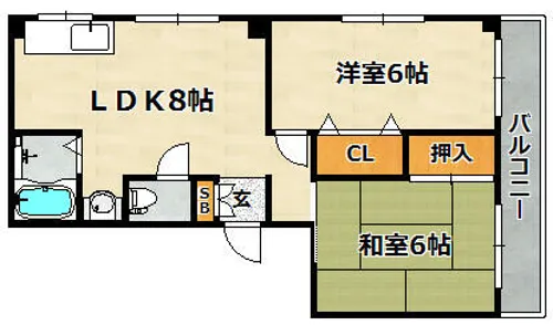レーベン駒ヶ林21【303号室】の間取り