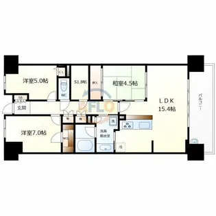 リバーガーデンECOシティアリスの森【18階】の間取り