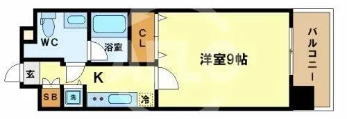 レジュールアッシュ福島【7階】の間取り