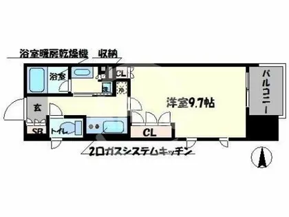 パークアクシス大阪新町【6階】の間取り