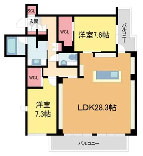 アゼリア ベガ 芦屋業平町【302号室】の間取り