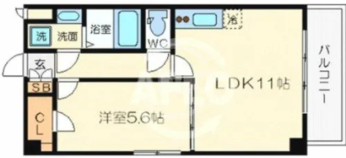 S-RESIDENCE難波Viale【13階】の間取り