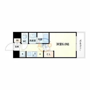 エステムコート新大阪XVフロウ【2階】の間取り