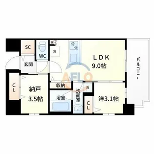 スプランディッド新大阪Ⅷ【4階】の間取り