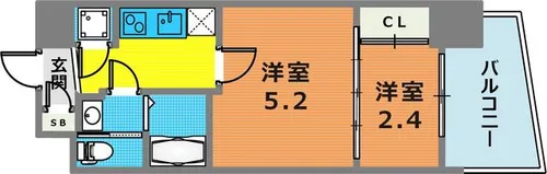 セレニテ神戸プリエ【301号室】の間取り