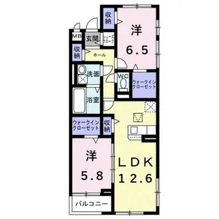 アイマコート 初芝【2階】の間取り