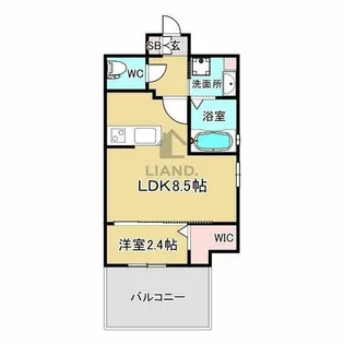 ヴィラージュ県庁前参番館【4階】の間取り