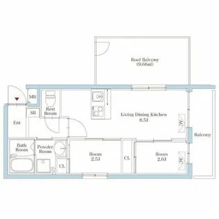 リアンプレミアムレジデンス平和【403号室】の間取り