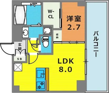 セレニテ兵庫エクラ【810号室】の間取り