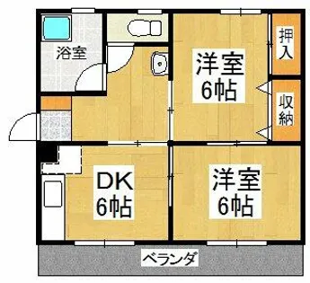 ガーベラマンション田主丸【403号室】の間取り