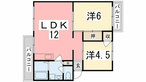 インタービレッジ網干駅前【406号室】の間取り