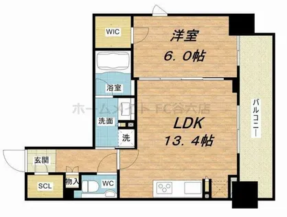 ザ・パークハビオ天満橋【9階】の間取り