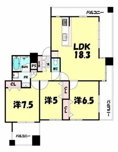 ワコーレ神戸中山手通【9階】の間取り