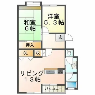 星陵台住宅1号棟【5階】の間取り