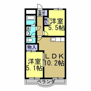THE ROYAL【302号室】の間取り