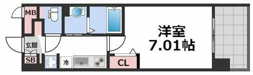 Luxe大阪城南【2階】の間取り