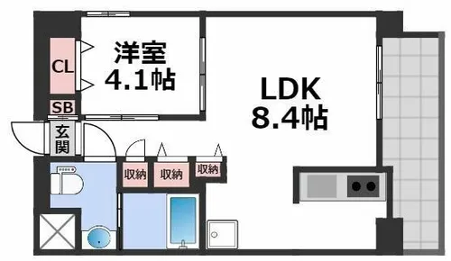 アニマーレ長堀【8階】の間取り