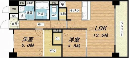 ビビアンパレス桜川公園【6階】の間取り