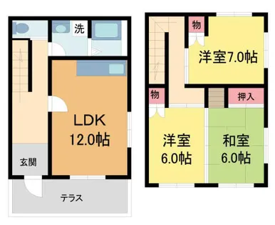 野上さくらハイツ【102号室】の間取り