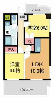リュミエール鶴田【1階】の間取り