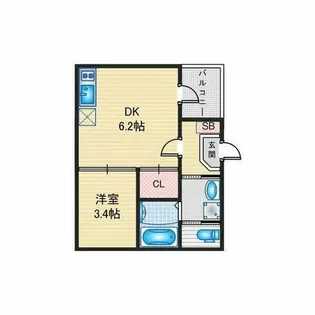 ハーモニーテラス森末町Ⅲ【1階】の間取り