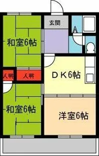 ヒルズ花屋敷【201号室】の間取り