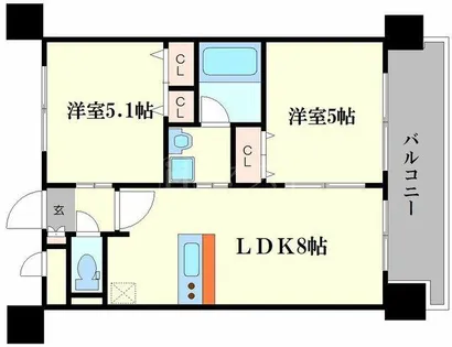 エステムコート南堀江Ⅱレアリス【303号室】の間取り
